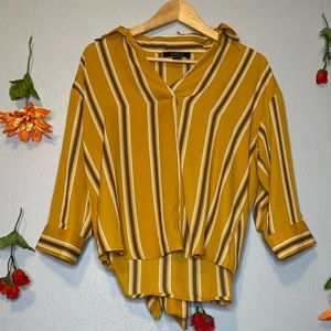 Forever 21 | Contemporary Gold Striped Blouse